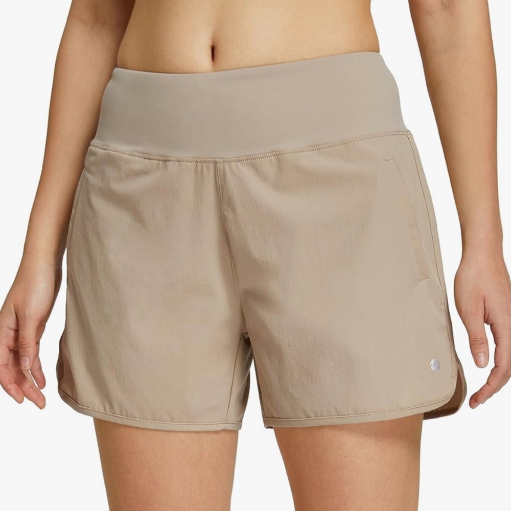 Willit Womens 4" Running Hiking Uniform Casual Athletic Active Shorts khaki- L